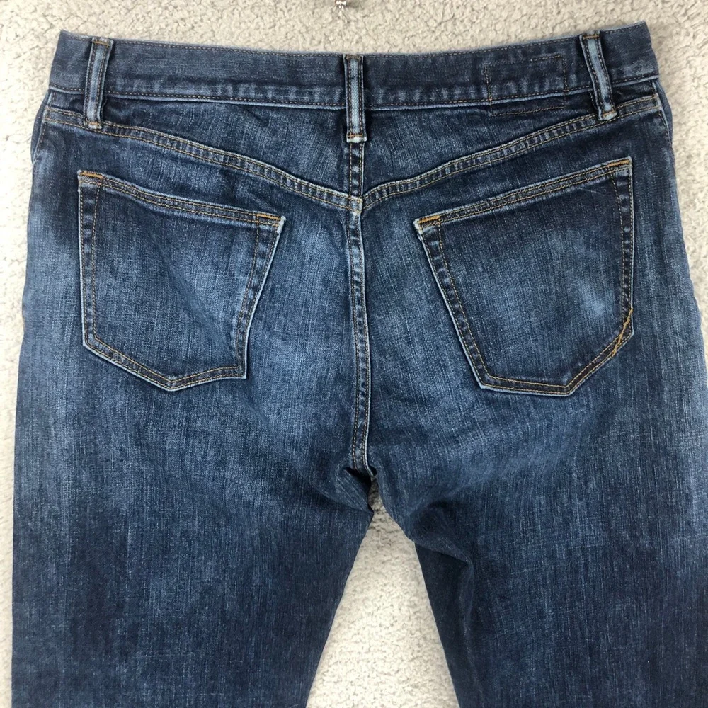Banana Republic Mens Straight Fit Jeans 33x32 Dark Wash Stretch Denim Blue Pants